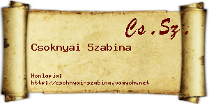 Csoknyai Szabina névjegykártya