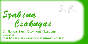 szabina csoknyai business card